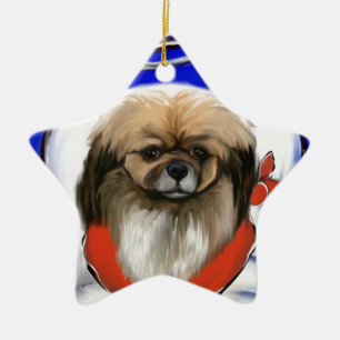 Tibetaanse Spaniel Keramisch Ornament