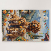 Tibetaanse Spaniel Kloostertuin Kunst Legpuzzel (Horizontaal)