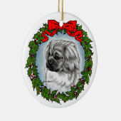 Tibetaanse Spaniel Kunst van Glenda S. Harlan Keramisch Ornament (Rechts)