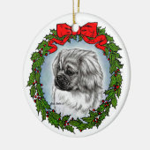 Tibetaanse Spaniel Kunst van Glenda S. Harlan Keramisch Ornament (Links)