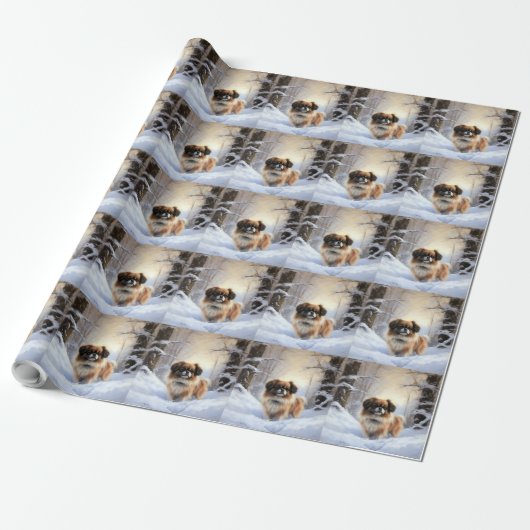 Tibetaanse Spaniel Laat het Sneeuwen Kerstmis Cadeaupapier (Uitgerold)