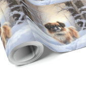 Tibetaanse Spaniel Laat het Sneeuwen Kerstmis Cadeaupapier (Rol Hoek)