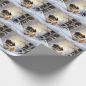 Tibetaanse Spaniel Laat het Sneeuwen Kerstmis Cadeaupapier (Hoek)