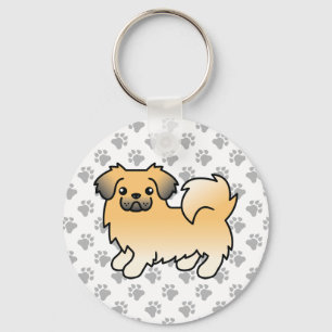 Tibetaanse spaniel met zachte herten sabelkleurige sleutelhanger