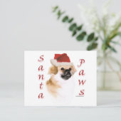 Tibetaanse spaniël Santa Paws Feestdagenkaart (Staand voorkant)