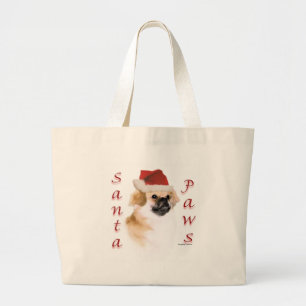 Tibetaanse spaniël Santa Paws Grote Tote Bag