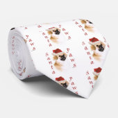 Tibetaanse spaniël Santa Paws Stropdas (Opgerold)