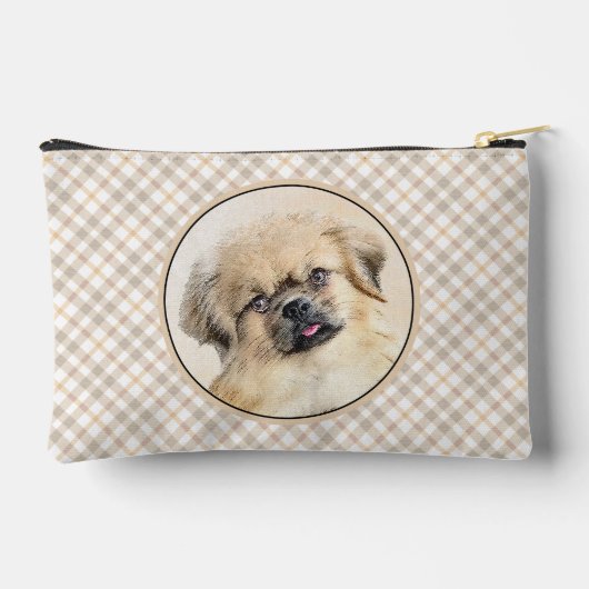 Tibetaanse Spaniel Schilderij Cream en White Dog A Etui (Achterkant)