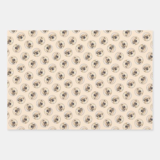 Tibetaanse Spaniel Schilderij Cream en White Dog A Inpakpapier Vel (Voorkant)