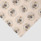 Tibetaanse Spaniel Schilderij Cream en White Dog A Tissuepapier (Detail)