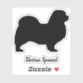 Tibetaanse Spaniël Silhouet Hondenras Vinyl Sticke Sticker (Vel)