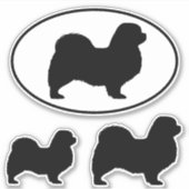 Tibetaanse spaniël silhouetten hond vinyl Sticker  (Voorkant)