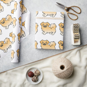 Tibetaanse Spaniel Teefkleurig Cute Cartoon Honden Cadeaupapier