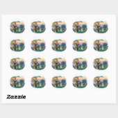 Tibetaanse Spaniel (vaal) Ronde Sticker (Vel)