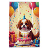 Tibetaanse Spaniel Verjaardagsfeest Medium Cadeauzakje (Achterkant)