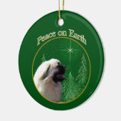 Tibetaanse Spaniël Vrede Keramisch Ornament (Links)