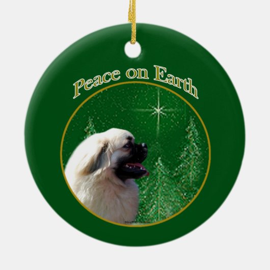 Tibetaanse Spaniël Vrede Keramisch Ornament (Achterkant)