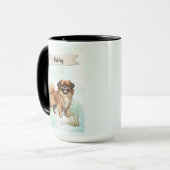 Tibetaanse Spaniel Waterverf Gepersonaliseerde Hon Mok (Voorkant links)