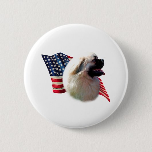 Tibetaanse spaniëlvlag ronde button 5,7 cm (Voorkant)