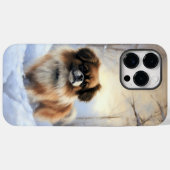 Tibetaanse Spanjaard liet het sneeuwen Kerstmis Case-Mate iPhone Case (Achterkant (horizontaal))