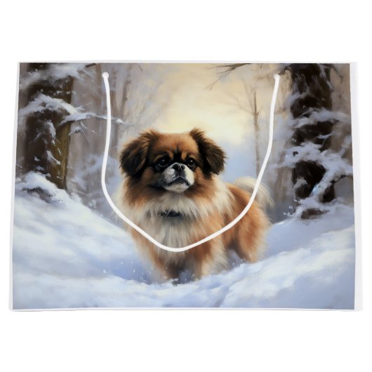 Tibetaanse Spanjaard liet het sneeuwen Kerstmis Groot Cadeauzakje (Voorkant)