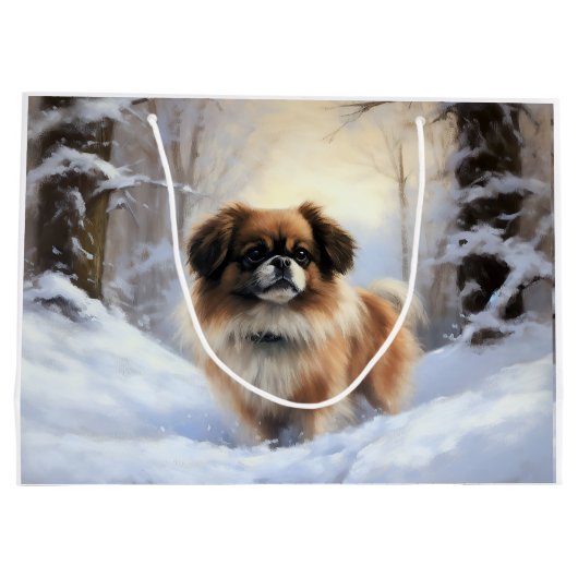 Tibetaanse Spanjaard liet het sneeuwen Kerstmis Groot Cadeauzakje (Achterkant)