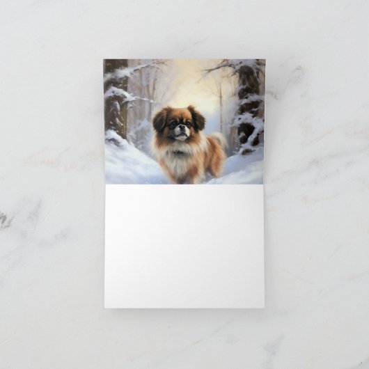 Tibetaanse Spanjaard liet het sneeuwen Kerstmis Kaart (Binnen)