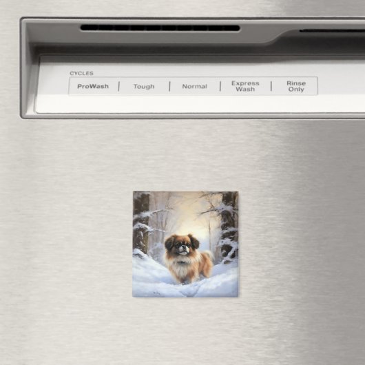 Tibetaanse Spanjaard liet het sneeuwen Kerstmis Magneet (Insitu (Vaatwasser))