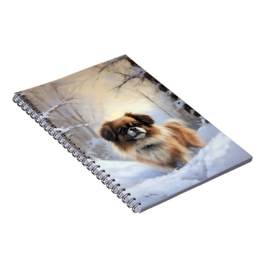 Tibetaanse Spanjaard liet het sneeuwen Kerstmis Notitieboek (Rechterzijde)