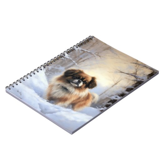 Tibetaanse Spanjaard liet het sneeuwen Kerstmis Notitieboek (Linkerzijde)