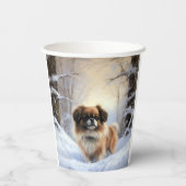 Tibetaanse Spanjaard liet het sneeuwen Kerstmis Papieren Bekers (Achterkant)