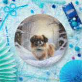 Tibetaanse Spanjaard liet het sneeuwen Kerstmis Papieren Bordje (Feest)