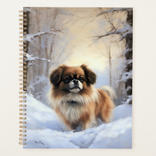 Tibetaanse Spanjaard liet het sneeuwen Kerstmis Planner (Voorkant)