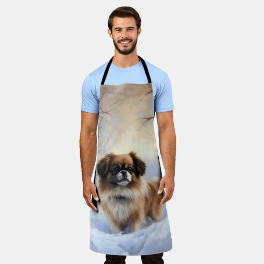 Tibetaanse Spanjaard liet het sneeuwen Kerstmis Schort (Gedragen)