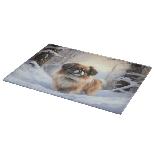 Tibetaanse Spanjaard liet het sneeuwen Kerstmis Snijplank (Hoek)