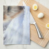 Tibetaanse Spanjaard liet het sneeuwen Kerstmis Theedoek (Quarter Fold)