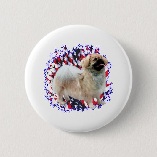 Tibetaanse Spanjaard Patriot Ronde Button 5,7 Cm (Voorkant)