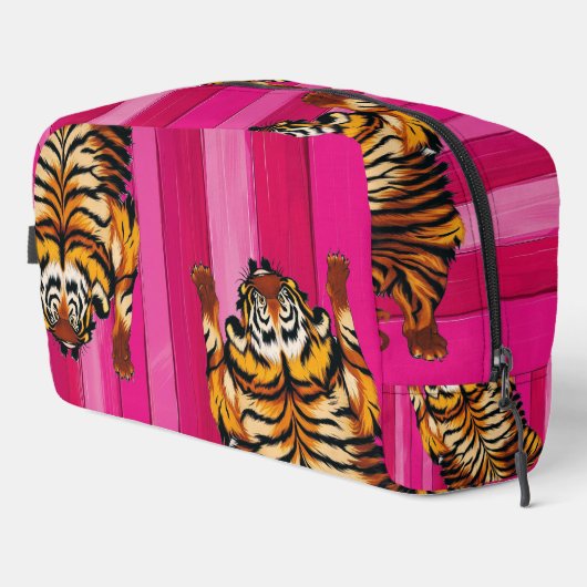 Tibetaanse stijl tijger - cosmetische zak toilettasje (Rechterhoek)