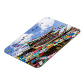 Tibetaanse tempel met gebedvlaggen - Yunnan, China Magneet (Linkerzijde)