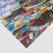 Tibetaanse tempel met gebedvlaggen - Yunnan, China Tissuepapier (Detail)