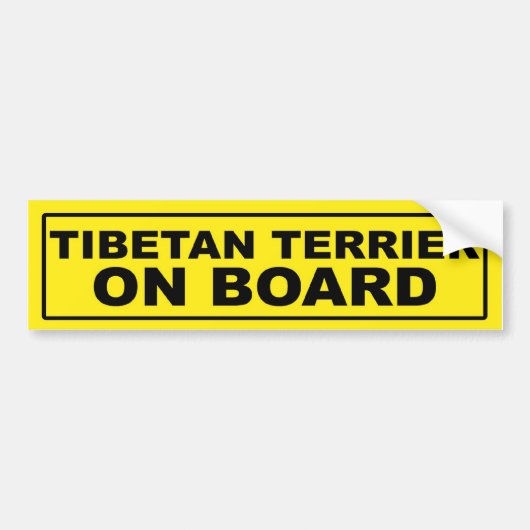 Tibetaanse Terrier aan boord Bumpersticker (Voorkant)