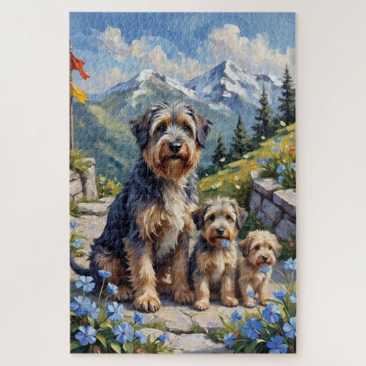 Tibetaanse Terrier Bergtuin Kunst Legpuzzel (Verticaal)