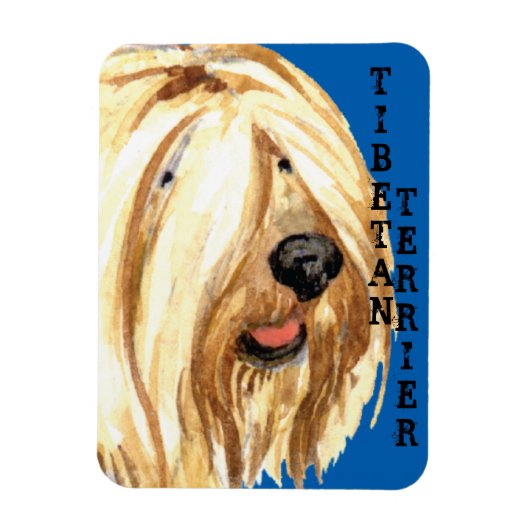 Tibetaanse Terrier Color Block Magneet (Verticaal)