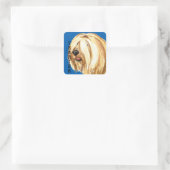 Tibetaanse Terrier Color Block Vierkante Sticker (Tas)