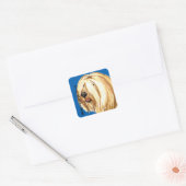 Tibetaanse Terrier Color Block Vierkante Sticker (Envelop)