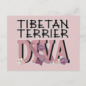 Tibetaanse Terrier DIVA Briefkaart (Voorkant)