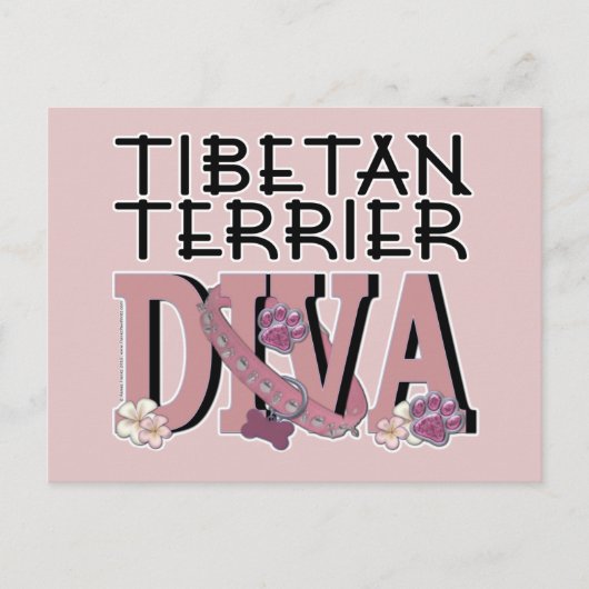 Tibetaanse Terrier DIVA Briefkaart (Voorkant)
