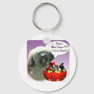 Tibetaanse Terriër Halloween Snoep Sleutelhanger