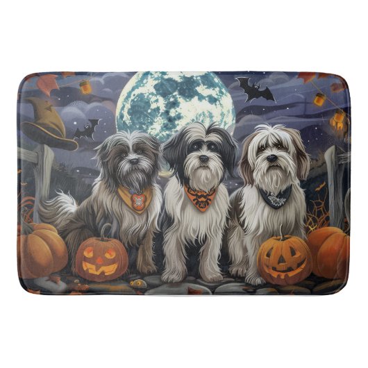 Tibetaanse Terrier Halloween Spoken Badmat (Voorkant)