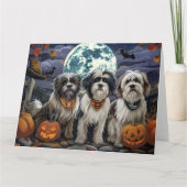 Tibetaanse Terrier Halloween Spoken Kaart (Voorkant)